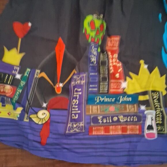 Loungefly Stitch Shoppe Disney Villians Bookshelf Skirt Womens Plus Sz 2X Black - Picture 5 of 16